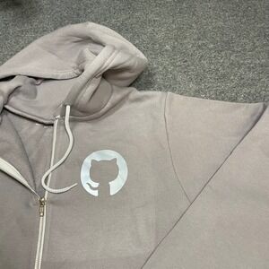 American Apparel F497 Zip Hoodie Github Invertocat Logo Unisex Gray Jacket XL